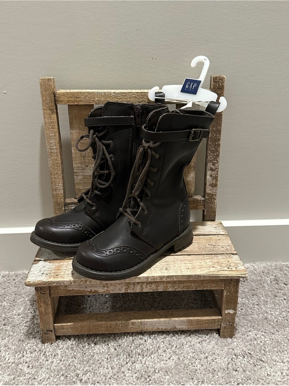 New Vintage Gap Kids Brown Prairie Boots Sz Girls 11